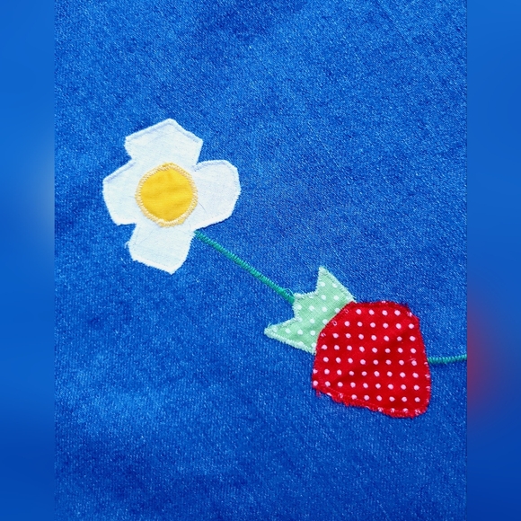 sweet berry patch • vintage handmade denim wrap around skirt - Picture 8 of 8